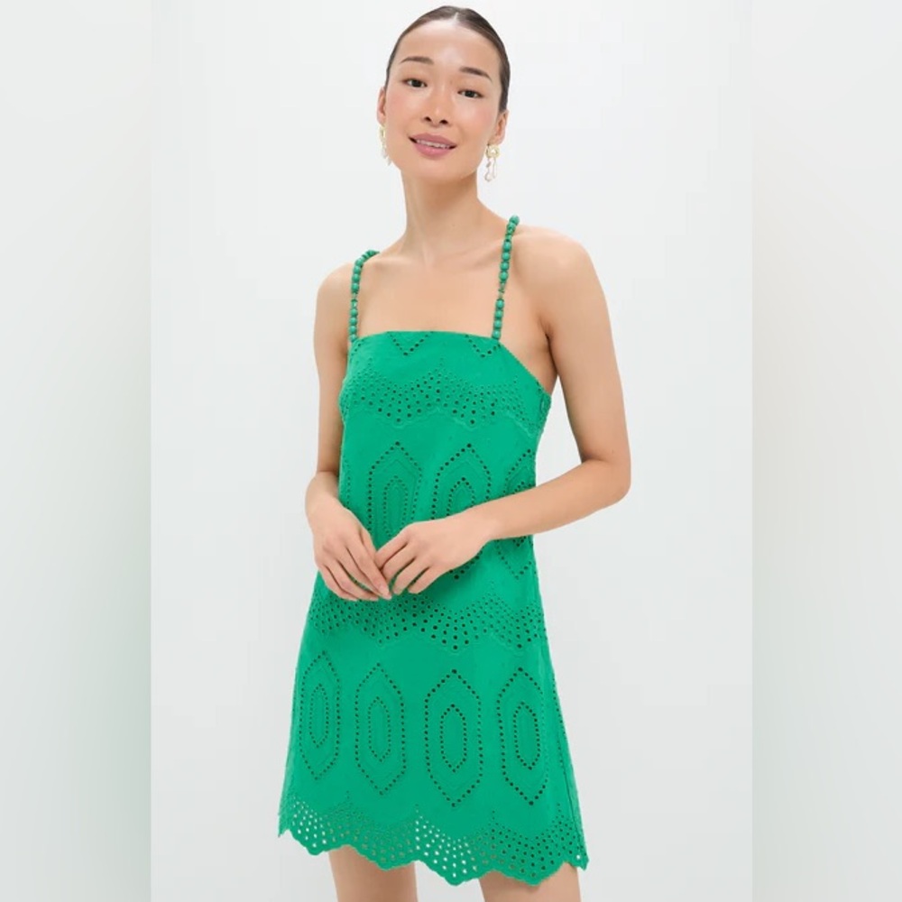 Hyacinth House Green Sleeveless Eyelet Dress NWT